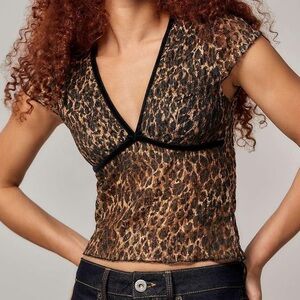 Urban Outfitters Kimchi Blue Leopard Lace Top